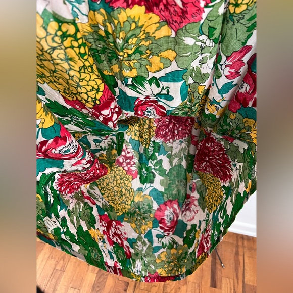 Beautiful 100% Cotton Yesno Colorful Floral Print Flowy Modest Maxi Dress - Picture 8 of 10